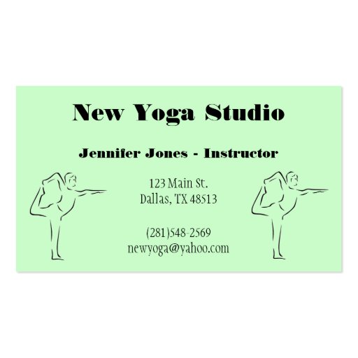 Tarjeta de visita del estudio de la yoga