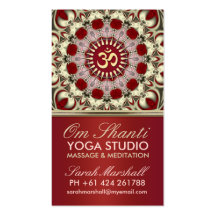 Tarjeta de visita del estudio de la yoga de OM Sha