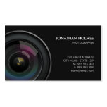 Tarjeta de visita del fotógrafo de la lente de cám