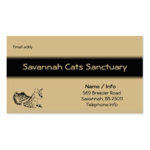 Tarjeta de visita del gato de la sabana/personaliz