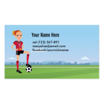 Tarjeta de visita del jugador de fútbol para los c