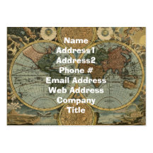 Tarjeta de visita del mapa de Viejo Mundo