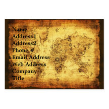 Tarjeta de visita del mapa de Viejo Mundo