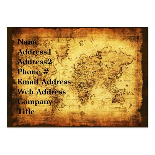 Tarjeta de visita del mapa de Viejo Mundo