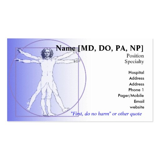 Tarjeta de visita del médico