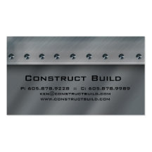Tarjeta de visita del metal del contratista de con