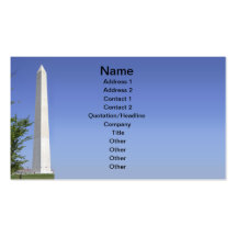 Tarjeta de visita del monumento de Washington