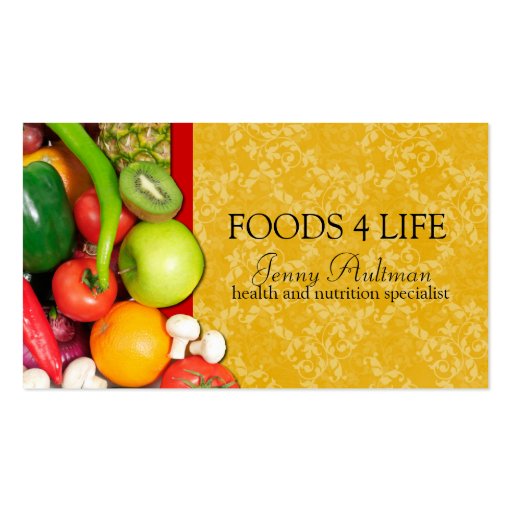 Tarjeta de visita del nutricionista