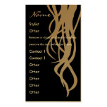 Tarjeta de visita del oro del estilista - vertical