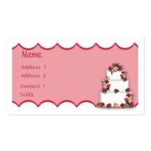 Tarjeta de visita del pastel de bodas