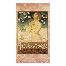 Tarjeta de visita del perfume del vintage