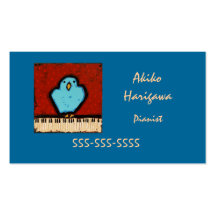 tarjeta de visita del pianista del bluebird y del 