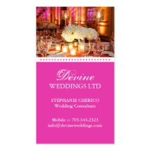 Tarjeta de visita del planificador del boda