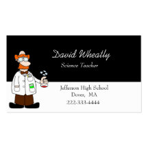 Tarjeta de visita del profesor de ciencias