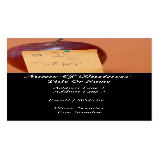 Tarjeta de visita del profesor de escuela