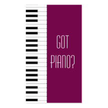 Tarjeta de visita del profesor de piano