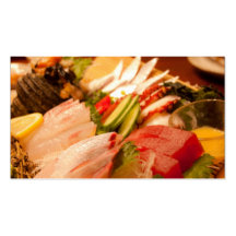 Tarjeta de visita del Sashimi de Japón