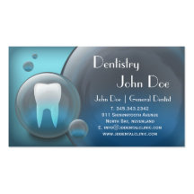 Tarjeta de visita dental de la burbuja blanca eleg