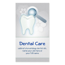 tarjeta de visita dental del diente de los dientes
