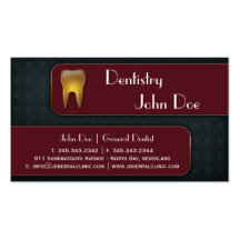 Tarjeta de visita dental del oro del dentista eleg