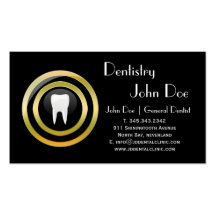 Tarjeta de visita dental elegante del negro y del 