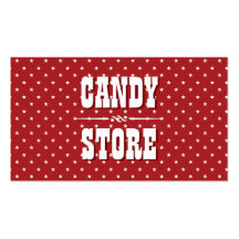 Tarjeta de visita dulce de la tienda de chucherías