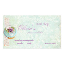 tarjeta de visita dulce de la tienda de los mys