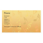 Tarjeta de visita elegante de las notas musicales 