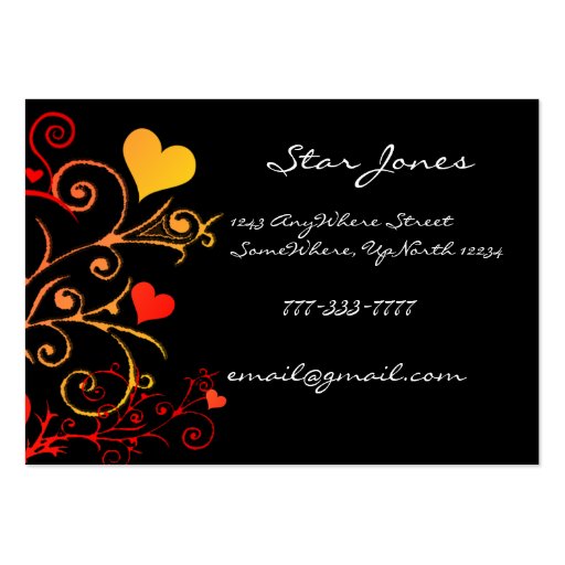 Tarjeta de visita elegante del corazón del remolin