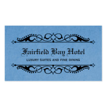 Tarjeta de visita elegante del Flourish, azul