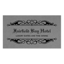 Tarjeta de visita elegante del Flourish, gris