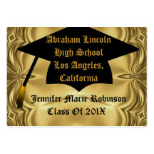 Tarjeta de visita elegante del graduado del oro