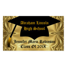 Tarjeta de visita elegante del graduado del oro