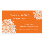 Tarjeta de visita elegante en anaranjado y blanco