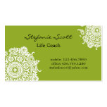 Tarjeta de visita elegante en verde lima y blanco