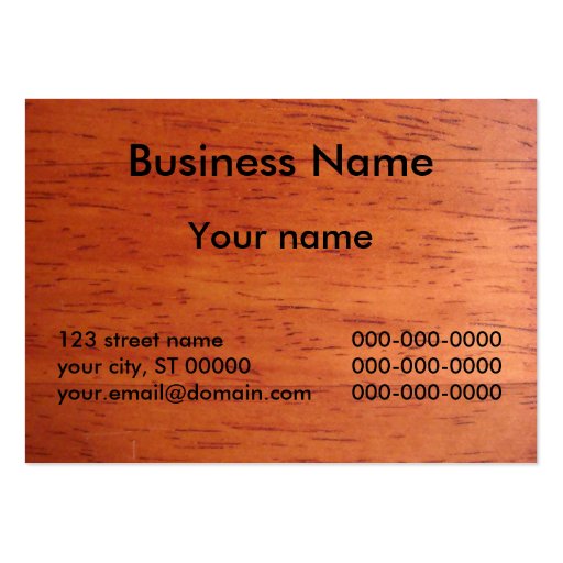 Tarjeta de visita en la cereza manchada de madera