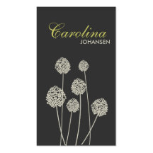 Tarjeta de visita EXTRAÑA de las FLORES TAN/GRAY