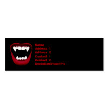 Tarjeta de visita flaca de la sonrisa del vampiro