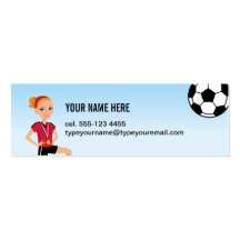 Tarjeta de visita flaca del fútbol del chica