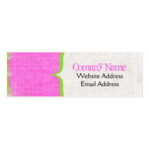 Tarjeta de visita flaca del Grunge rosado y verde