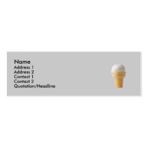 tarjeta de visita flaca del helado del cono