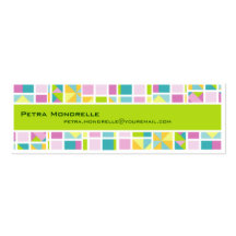 Tarjeta de visita flaca en colores pastel de la re