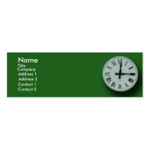 Tarjeta de visita flaca verde del reloj 3D