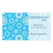Tarjeta de visita floral azul del vintage