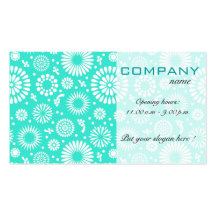 Tarjeta de visita floral de la turquesa del vintag