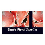 Tarjeta de visita floral de las fuentes