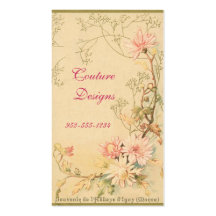 Tarjeta de visita floral del vintage