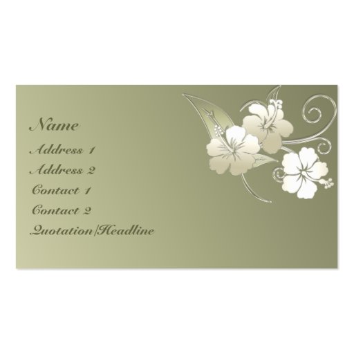 Tarjeta de visita floral elegante del verde verde 