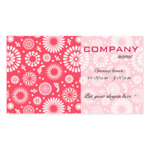 Tarjeta de visita floral roja del vintage