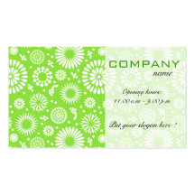 Tarjeta de visita floral verde del vintage